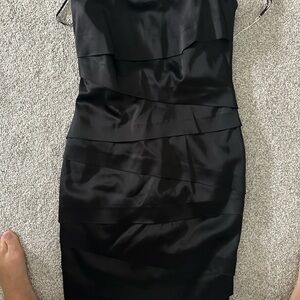 Elegant Black Satin Dress